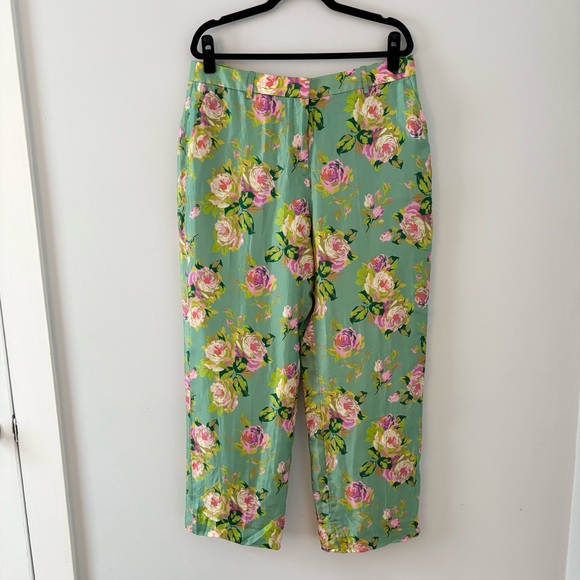 J. Crew NWT Ingrid Pant in Rose Garden Trouser Bottoms High-Rise Ankle - Picture 2 of 6